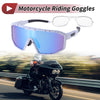 Motorcycle Goggles / 1 x Riding Goggles Blue Lens White with Black Spots
