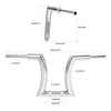 Harley Softail Chrome 14in Rise 2in Hanger Bar Risers