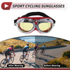 Motorcycle Riding Goggles Yellow Lens Red Frame PC Cycling Sunglasses