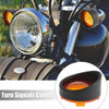 Harley-Davidson Touring 2 x Black Yellow Turn Signals Light Lens Covers