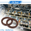 Car Oil Seal / 2 x 42x55x7mm / Rotary Shaft Seal FKM Rubber Brown