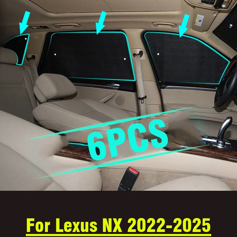 Lexus NX Sunshade 6pcs Side Window Privacy Sunshade (2022–2025)