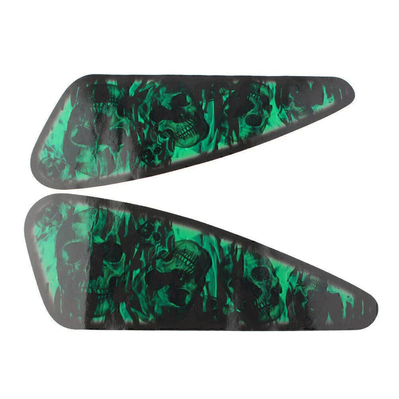 Harley XL883 1200 Green Skull Motorcycle Decals (2004-2023)