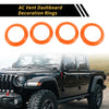 Jeep Wrangler JK JKU (2011-2017) Orange AC Vent Dashboard Decoration Rings