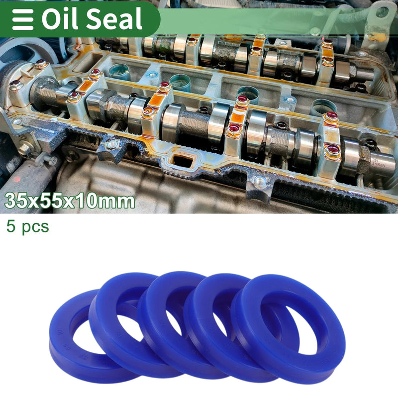 Make Model Oil Seal / 5 Pcs / Rotary Shaft Seal TPU 35x55x10mm Blue