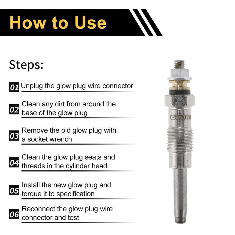 Diesel Engine - Silver Tone Steel Glow Plug (250201039)