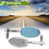 All Models Motorcycle Rear View Mirrors 1 x Set Oval Shape Silver Tone Aluminum Alloy