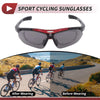 Set Motorcycle Riding Goggles Dark Gray Lens Red Black Frame Cycling Sunglasses