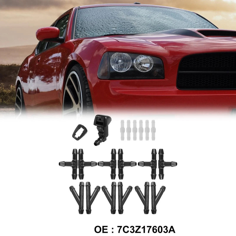 Ford F-350 Super Duty Black Front Windshield Wiper Nozzles Kit (2008-2010)