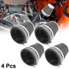 4pcs 60mm Universal Motorcycle Air Filter Cleaner Round Tapered Black