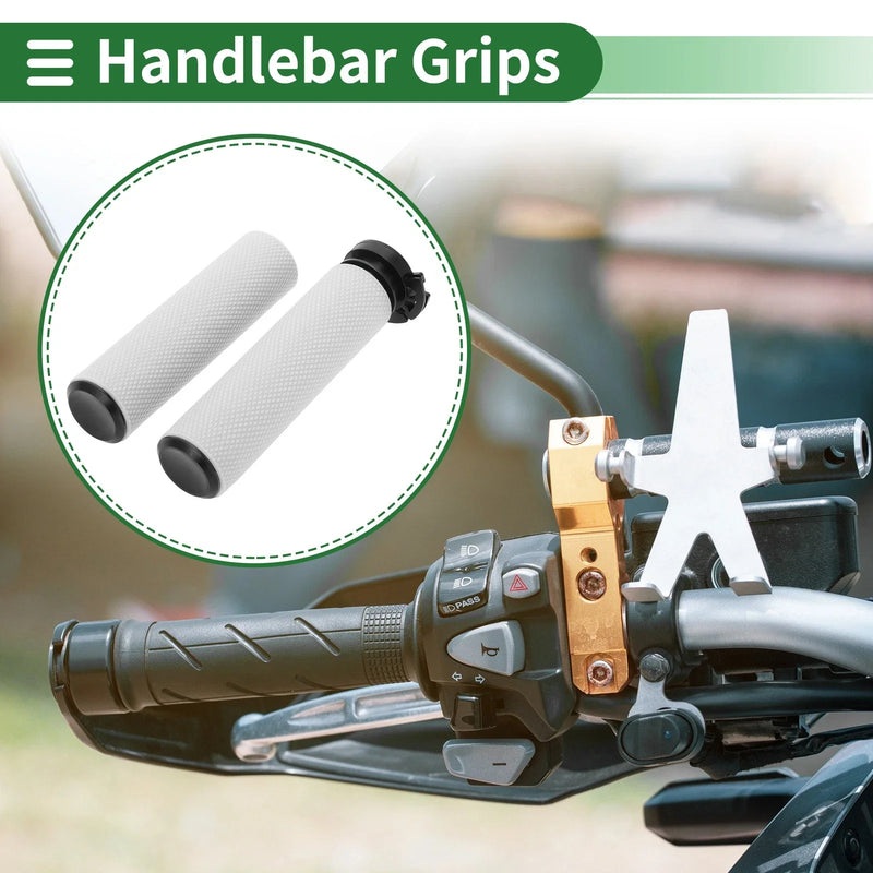 Motorcycle TPU White 7/8" 22mm Hand Grips Cover Kit