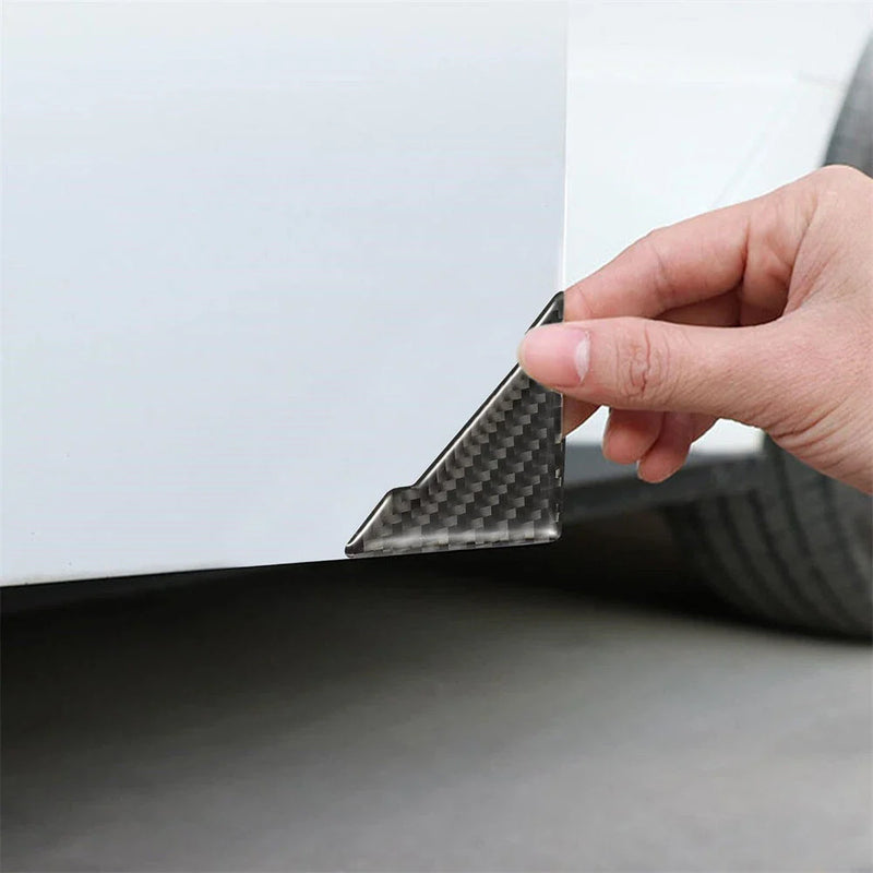 SUV Truck 4 x Carbon Fiber Texture Door Corner Anti-Collision Trim