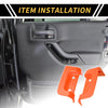 Jeep Wrangler JL JLU (2018-2024) Orange Rear Door Latch Lock Cover Trim