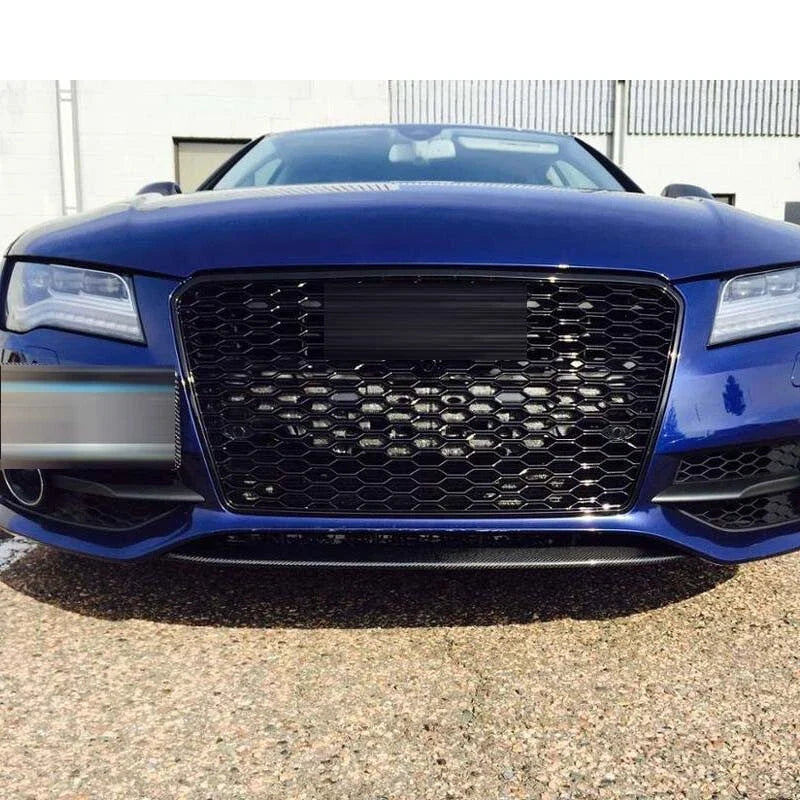 FOR Audi A7 2012+ OE Style Carbon Fiber Front Bumper Spoiler Center Chin Lip