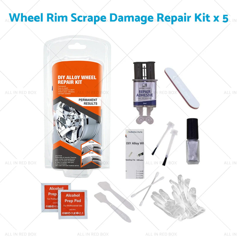Car - Fix Scrapes & Damage 5x Wheel Rim Scuff Repair Kit
