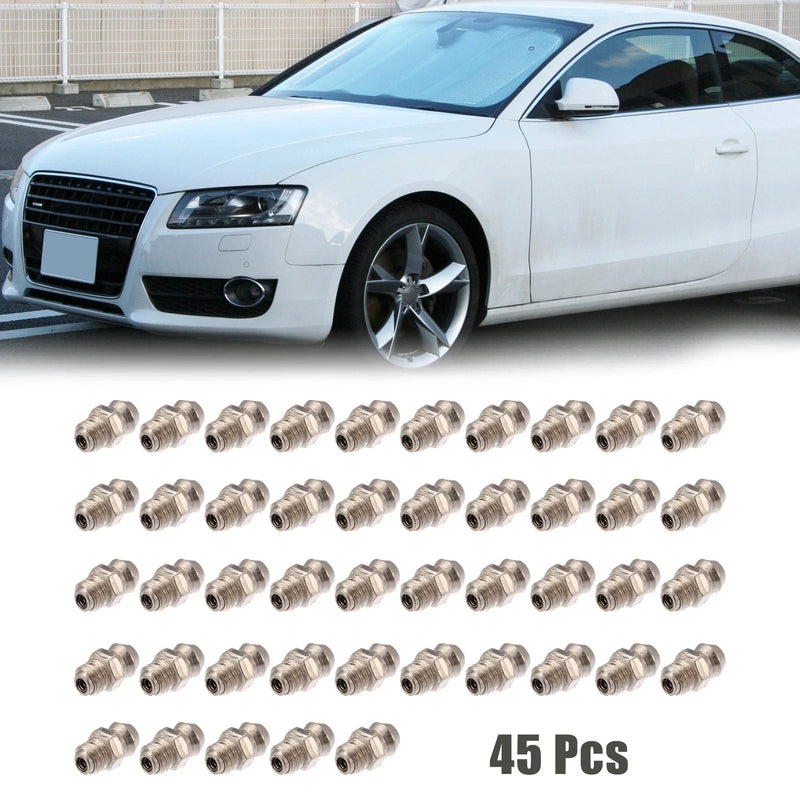 Motorcycle Car 45pcs M6 x 1 Nickel Plated Straight Grease Nipple Fitting