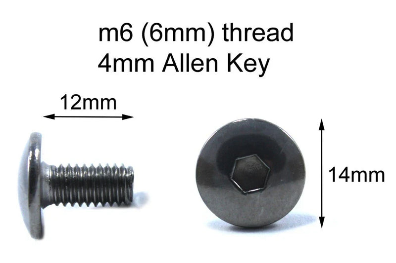 Kawasaki Tête de fourche / m6 12mm Pack 10 / Boulons Allen Inoxydable