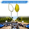 M10 / Motorcycle Rear View Mirrors / Prismatic Shape Mirrors Gold Tone