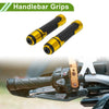 Motorcycle 7/8" 22mm Hand Grips End Covers Rubber Gold Tone