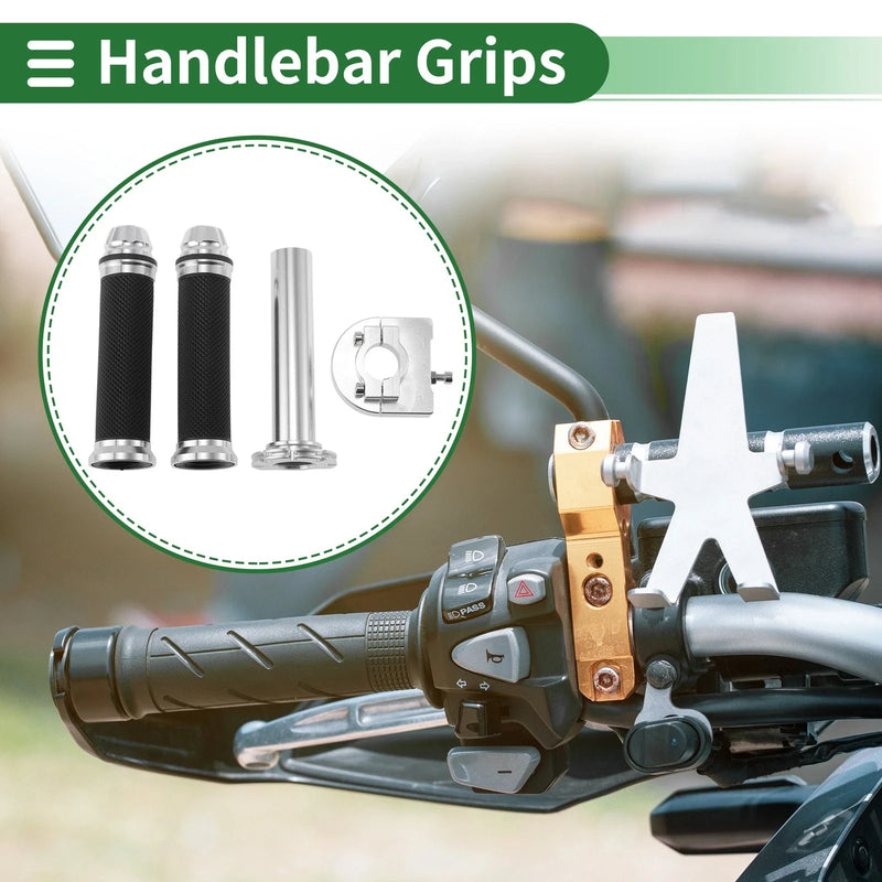 Motorcycle Throttle Bar 7/8" 22mm Hand Grips Cover Kit