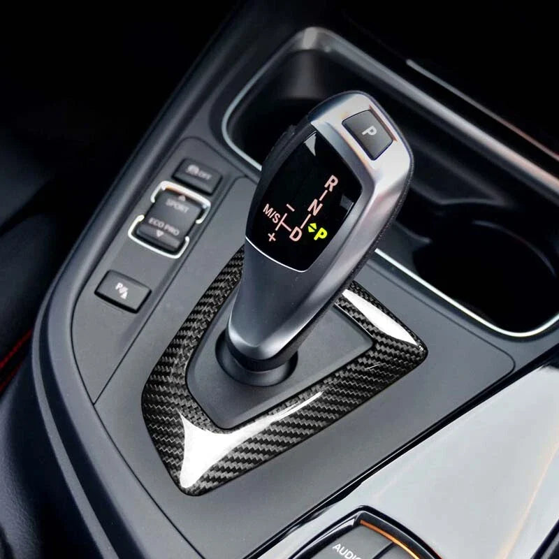 BMW 1 2 3 4 5 Series Dry Carbon Fiber Gear Shift Cover Knob Panel Surround