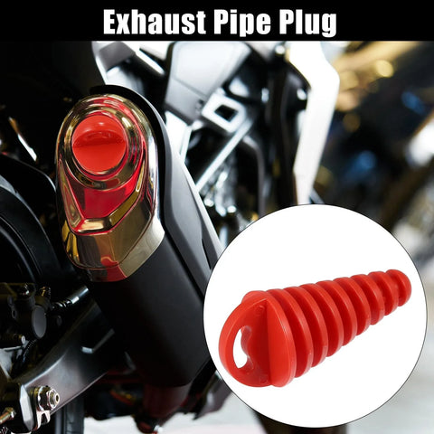 Motorcycle Silencer Exhaust Pipe Plug 2 x 15-38mm Rubber Red