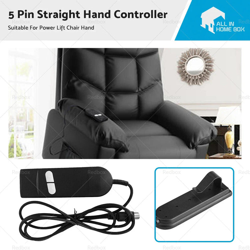 Power Lift Chair 5 Pin Electric Recliner Switch Remote Control Button