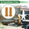 Motorcycle Hand Grips Cover 25mm Handlebar TPU Brown Yellow