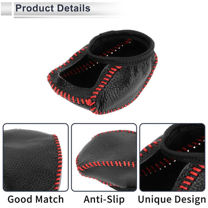 Car Gear Shift Knob Cover for Toyota RAV4 2019-2024, Pebbled Black Red