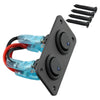Car Marine 12V 2 Gang Toggle Rocker Switch Panel Blue LED Light