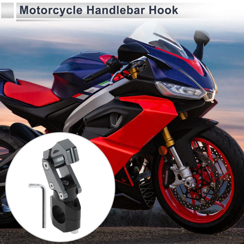 Rectangle Aluminum Alloy Motorcycle Hanging Hook Hexagon Wrench Titanium Tone