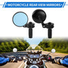 M6 Handlebar Rear View Mirror Round Shape Aluminum Alloy