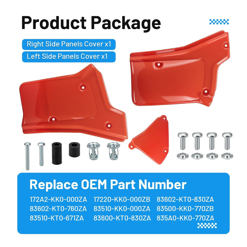 Honda XR250R XR200R Left Right Side Cover Panels Fairing Set (1984–2002)