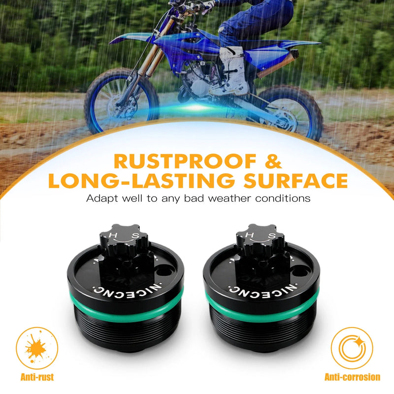 Yamaha YZ80 (1995-2001), YZ85 (2002-2018) Black Front Fork Top Caps Cover