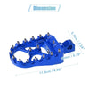 Motorcycle Pair Wide Foot Peg 360 Rotating Aluminum Alloy Footpeg Blue
