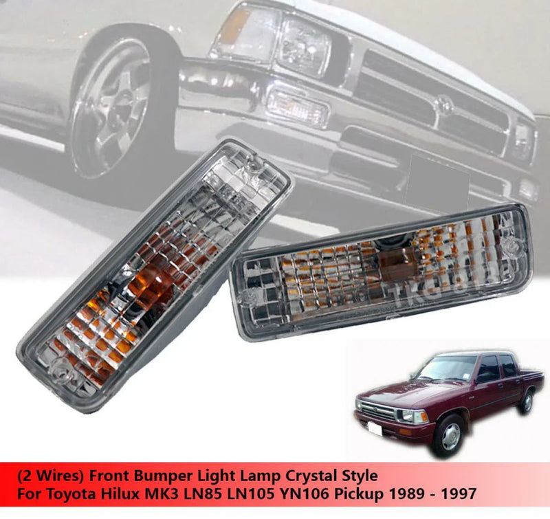 Toyota Hilux MK3 2 x Wires Front Bumper Light (1988-1997)