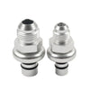 Ford Mustang Silver Straight Fuel Rail Fitting Adapter Kit (1986-1998)