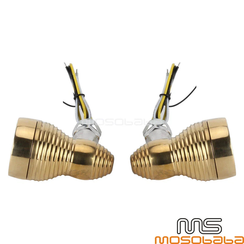Harley Dyna FXDB 10mm Brass Turn Signal Lights (2006-2017)