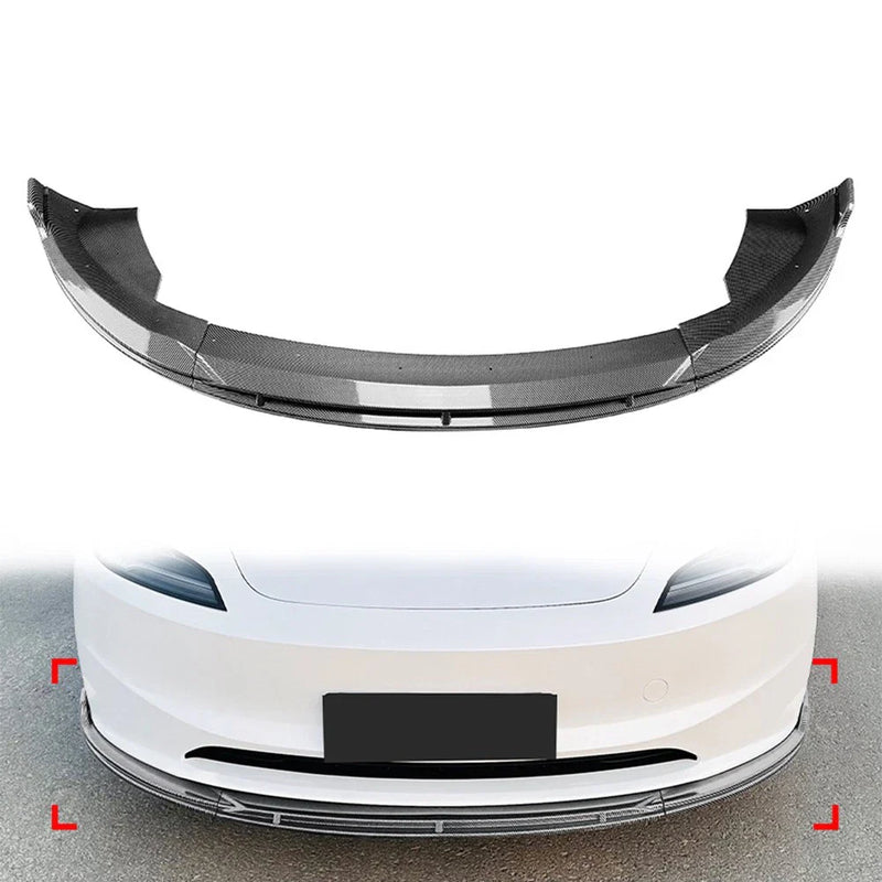 Tesla Model 3 Carbon Black Front Bumper Splitter Lip (2024-2025)