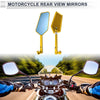 Motorcycle Gold Tone Aluminum Alloy M8/M10 Rear View Mirrors
