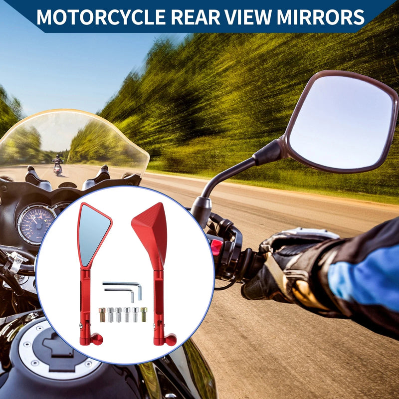 Motorcycle M8/M10 Rear View Mirrors Triangle Shape