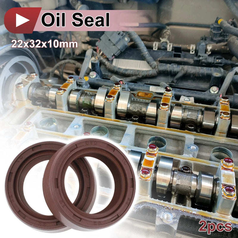 Car Oil Seal 2 x 22x32x10mm FKM Brown Seal Ring