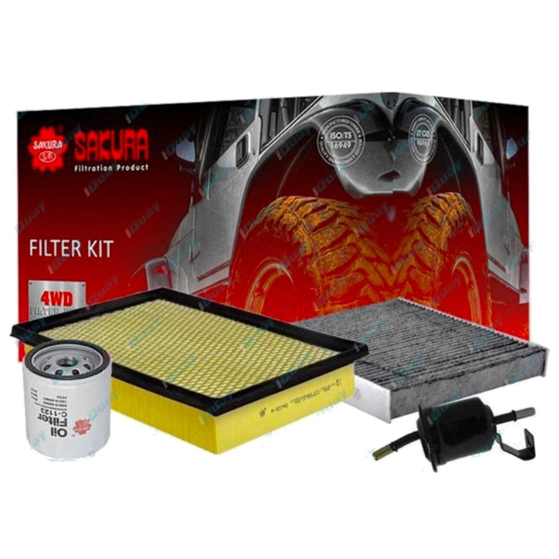 Hilux GGN120 4.0L V6 2015-2017 Oil Air Fuel Cabin Filter Service Kit