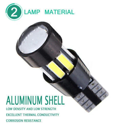 Vehicle T10 White LED 194 10-SMD W5W Car Wedge Side Light Bulb