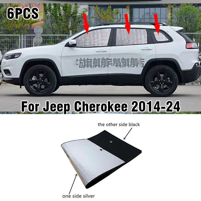 Jeep Cherokee 6PCS Side Window Privacy Sunshade (2014–2024)
