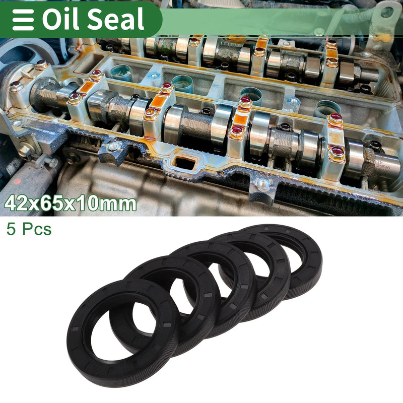 Make Model Oil Seal 42x65x10mm 5 Pcs NBR Rubber High Pressure Black
