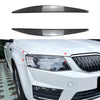 Skoda Octavia 2 x Carbon Look Front Headlight Eyelid Trim (2015-2017)