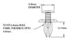 Kawasaki 10 x 6mm M6 Plastic Screw Rivet Scrivet Fairing Panel Clips