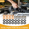 Dodge Dakota (2002) - 8 x NBR Rubber Black Fuel Injector Seal O-Ring Set