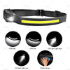 Motion Sensor USB Rechargeable Headlight Waterproof LED COB Headlamp